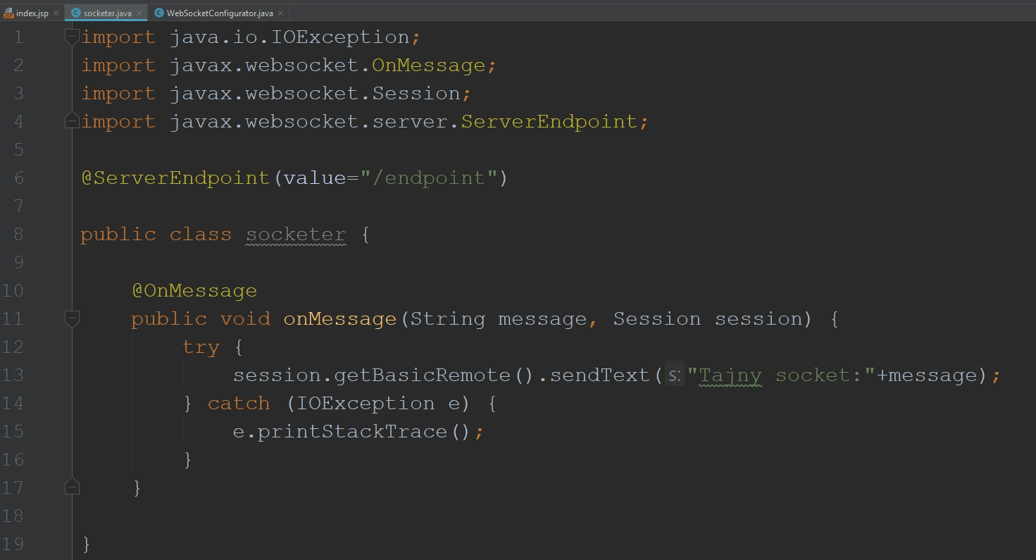 Implementacja websocketu